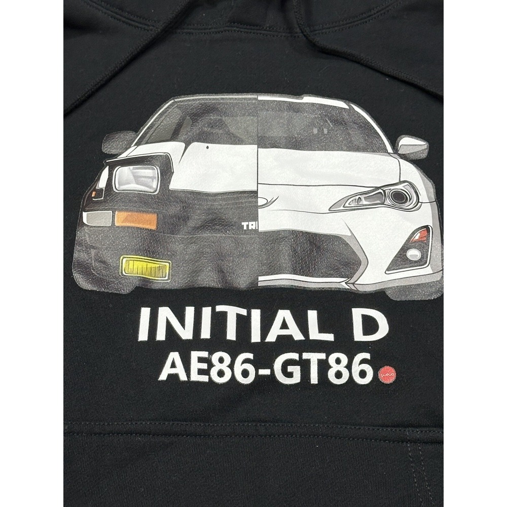 Initial D Men's Black Long Sleeve Hoodie AE86-GT86 - Size M - Picture 3 of 11